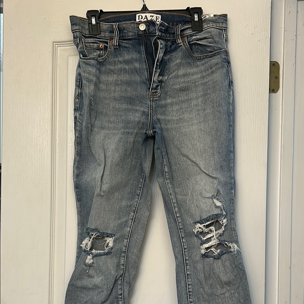 Blue Boyfriend Jeans with Relaxed Fit